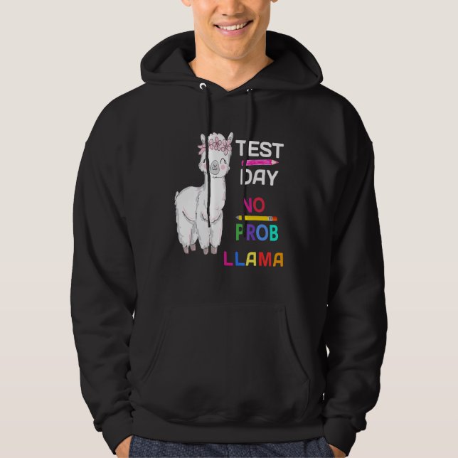 Veste À Capuche Jour d'essai No Prob Llama Llama Test de l'enseign (Devant)