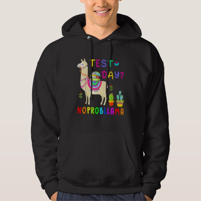Veste À Capuche Jour d'essai No Prob-Llama Llama Test de l'enseign (Devant)