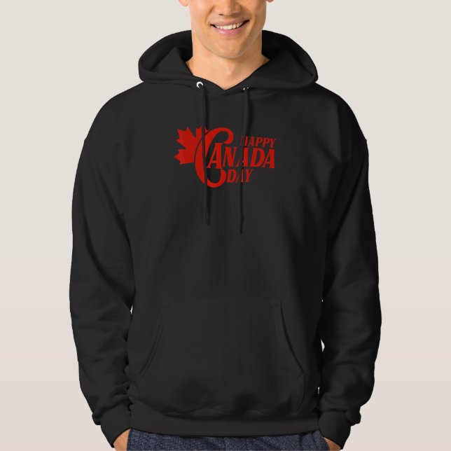 Veste À Capuche Jour du drapeau du Canada Feuille d'érable Joyeux  (Devant)