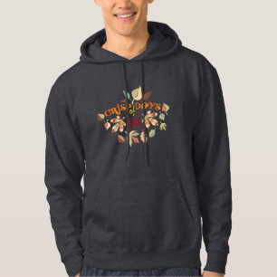 Veste À Capuche Jours Crayeux de Typographie de Feuilles d'Automne