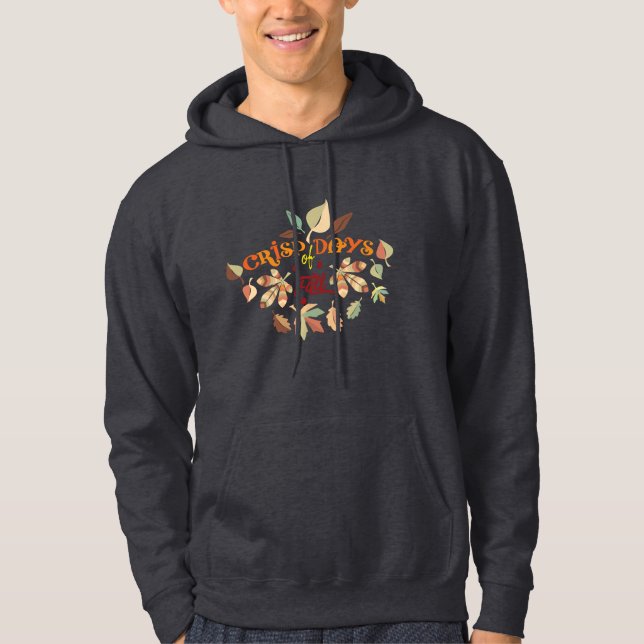 Veste À Capuche Jours Crayeux de Typographie de Feuilles d'Automne (Devant)