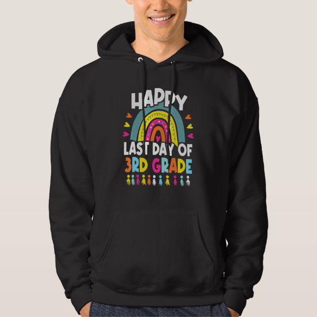 Veste À Capuche Joyeuse Dernière journée de 3e année Enseignant Di (Devant)