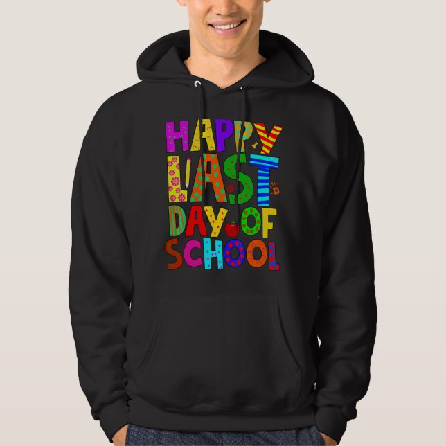 Veste À Capuche Joyeuse Dernière Journée D'École T- Étudiants Et E (Devant)
