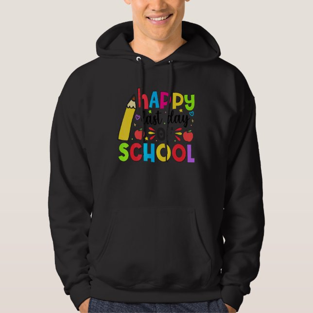 Veste À Capuche Joyeuse Dernière Journée D'Étudiants Et D'Enseigna (Devant)