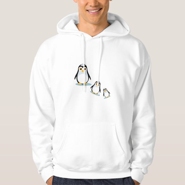 Veste À Capuche Joyeuse famille des pingouins (Devant)