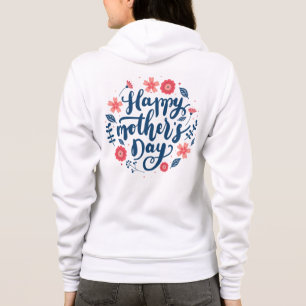 Veste À Capuche Joyeuse Fête des Mères Cercle Design Floral