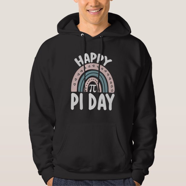 Veste À Capuche Joyeuse Fête Pi Bohème Arc-en-ciel Mathématique (Devant)