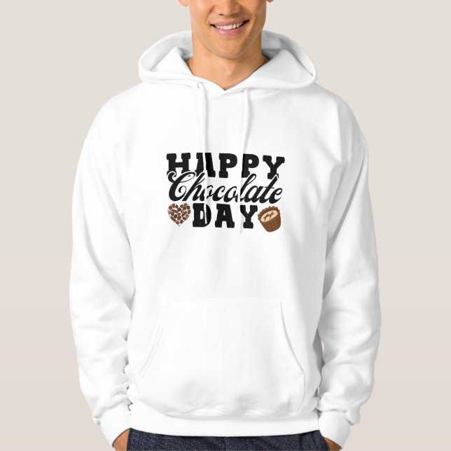 Veste À Capuche Joyeuse journée du chocolat, Joyeuse de l'amoureux (Devant)