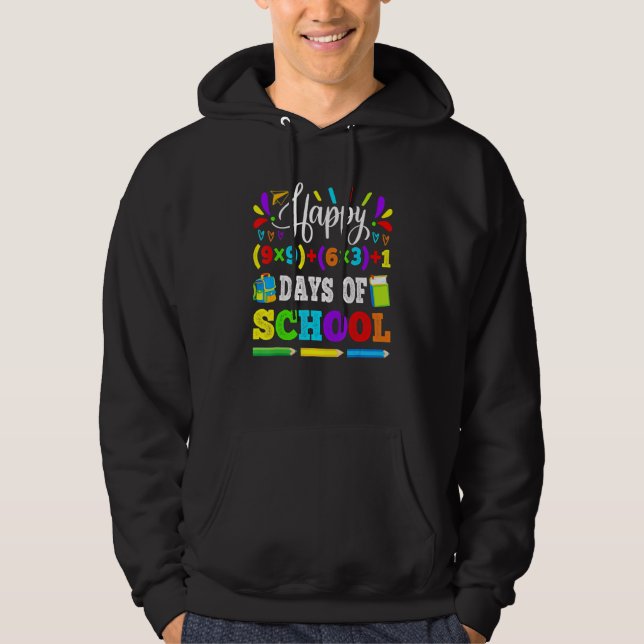 Veste À Capuche Joyeux 100 Jours De L'École 100ème Équipement Math (Devant)