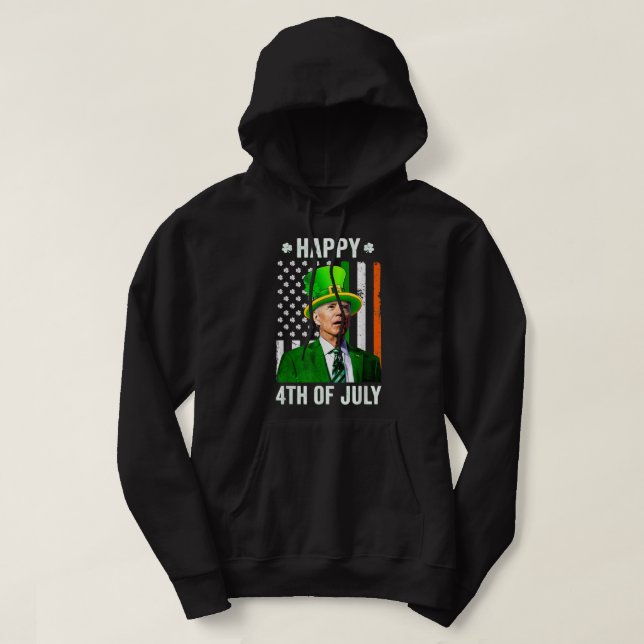 Veste À Capuche Joyeux 4 juillet confus Funny Joe Biden St Part (Design devant)