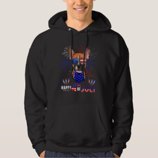 Veste À Capuche Joyeux 4 juillet Drapeau Américain Français Bulldo