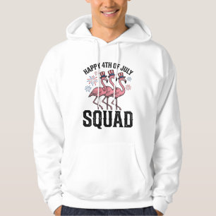 Veste À Capuche Joyeux 4 juillet Flamingo Squad Vector Design_1