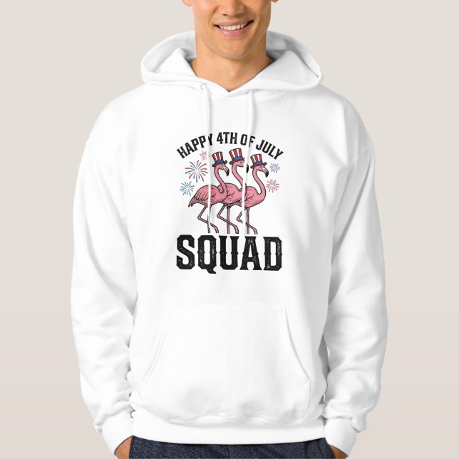 Veste À Capuche Joyeux 4 juillet Flamingo Squad Vector Design_1 (Devant)