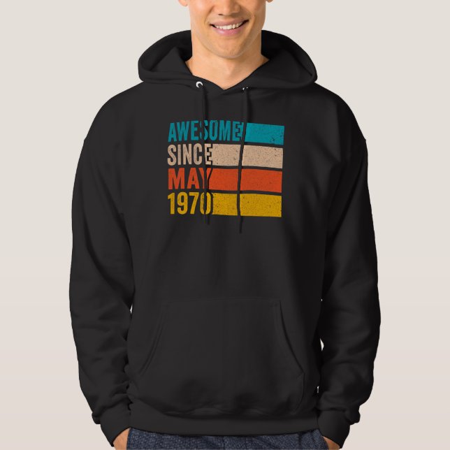 Veste À Capuche Joyeux 52e anniversaire fête 52 ans Awesome Sinc (Devant)