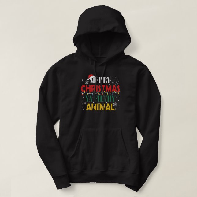 Veste À Capuche joyeux animal de noël (Design devant)