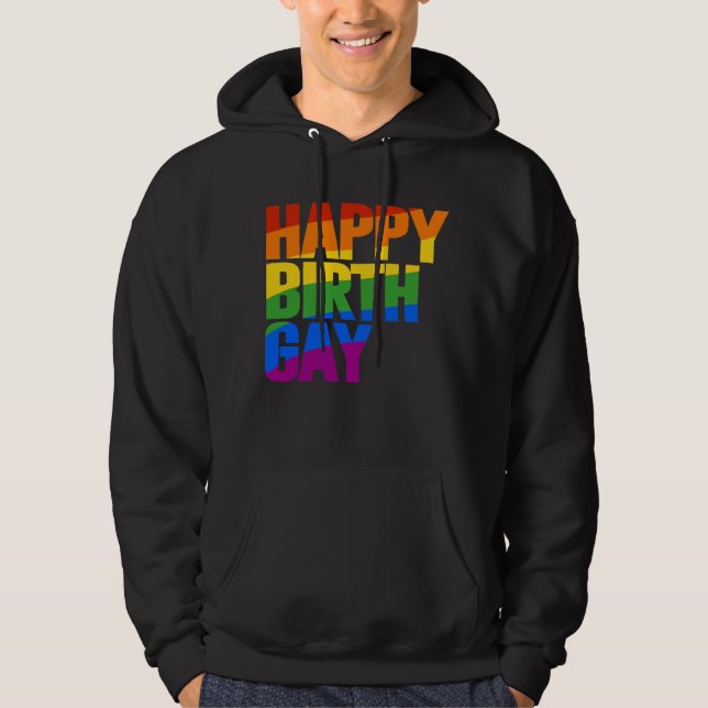 Veste À Capuche Joyeux anniversaire gay (Devant)