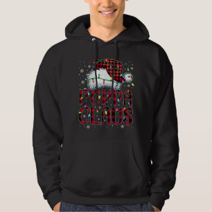 Veste À Capuche Joyeux Buffalo de Noël Plaid Red Santa Hat Poppa