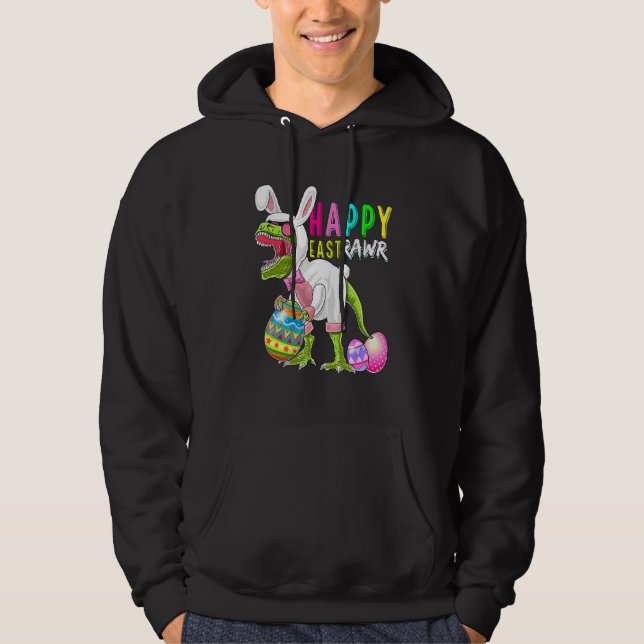 Veste À Capuche Joyeux Bunny T Rex Dinosaur Easter 2022 Co (Devant)