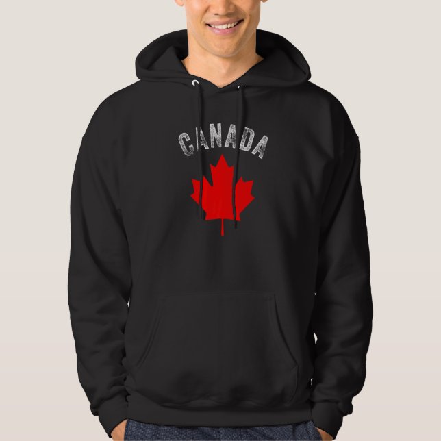 Veste À Capuche Joyeux drapeau canadien de l'érable de la fête du  (Devant)