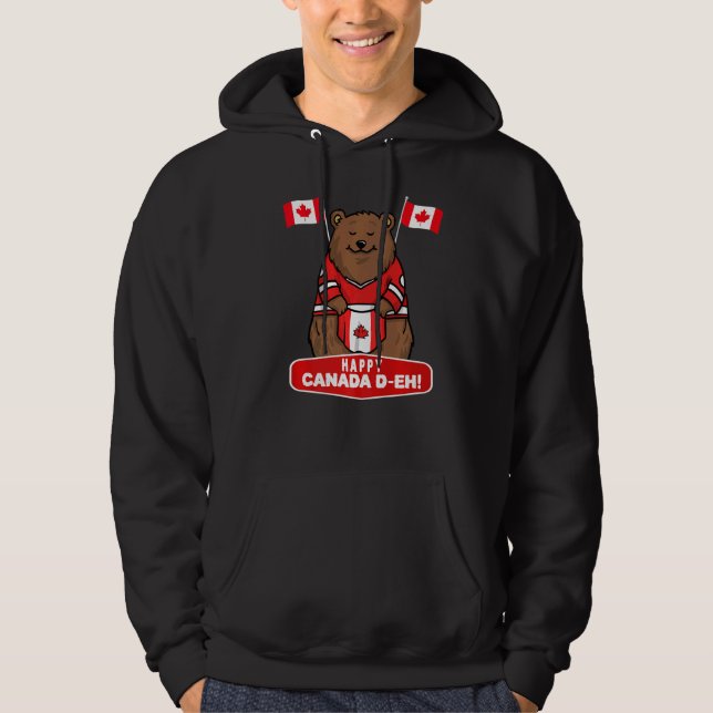 Veste À Capuche Joyeux drapeau de la Feuille d'érable canadienne J (Devant)