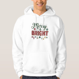 Veste À Capuche Joyeux et Lumineux – Typographie festive de Noël