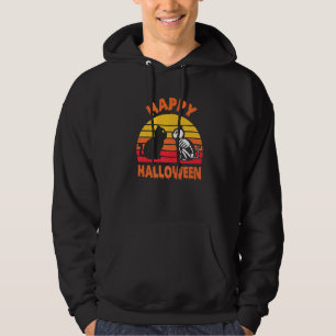 Veste À Capuche Joyeux Halloween Chat Noir Squelette