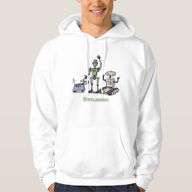 Veste À Capuche Joyeux joli dessin de trois robots trio (Devant)