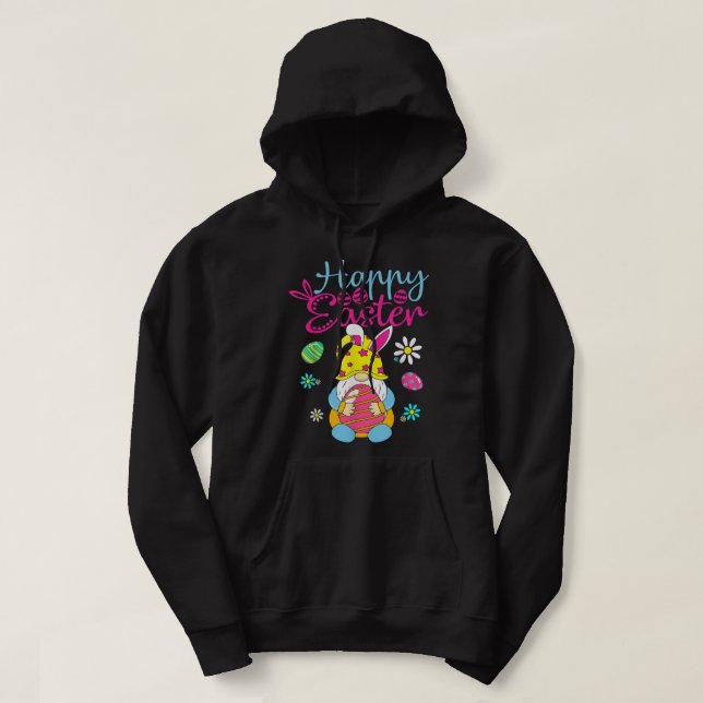 Veste À Capuche Joyeux Jour de Pâques Bunny Printemps Gnome Pâques (Design devant)