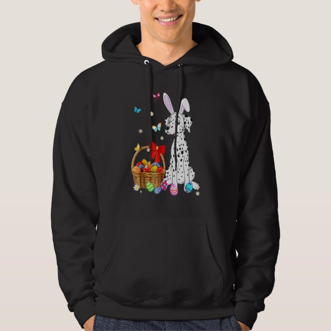 Veste À Capuche Joyeux Lapin de Pâques Llama Apportant Baske Oeuf  (Devant)