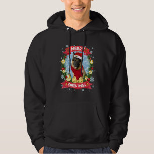 Veste À Capuche Joyeux Noël Allemand Berger Père Noël Drôle Noël P