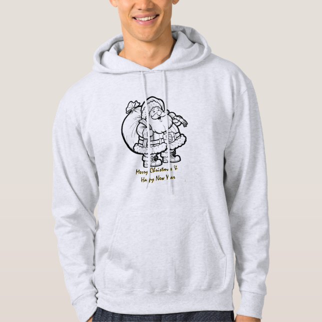 Veste À Capuche Joyeux Noël & Bonne Année Typographie – Fête (Devant)