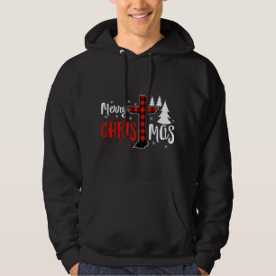 Veste À Capuche Joyeux Noël Chrétiens Buffalo Plaid
