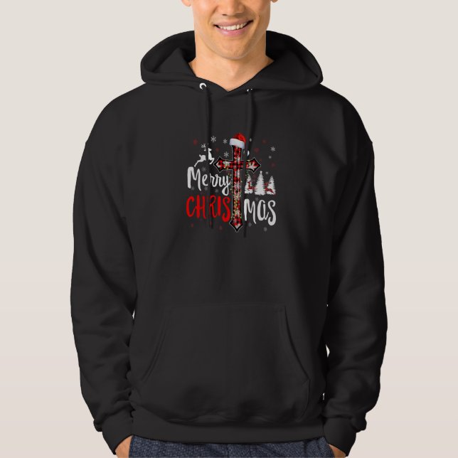 Veste À Capuche Joyeux Noël Chrétiens Buffalo Rouge Carreaux Pyjam (Devant)