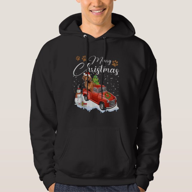 Veste À Capuche Joyeux Noël Dachshund Chien de Noël (Devant)