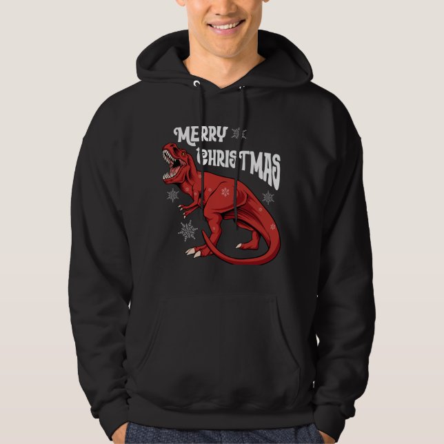 Veste À Capuche Joyeux Noël Dinosaure (Devant)