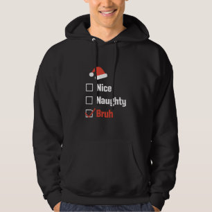 Veste À Capuche Joyeux Noël Gentil Vilain Frère Drôle Liste de Noë