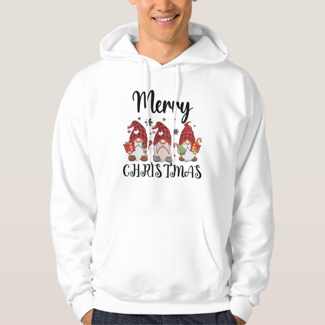 Veste À Capuche Joyeux Noël Gnomies Gnomes de Noël  (Devant)
