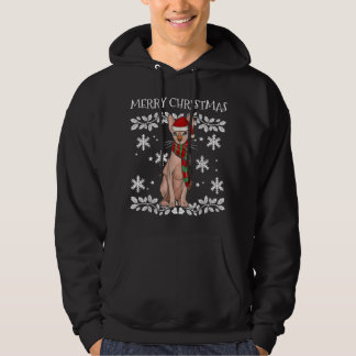 Veste À Capuche Joyeux Noël Ornement Sphynx Chat Xmas Père Noël
