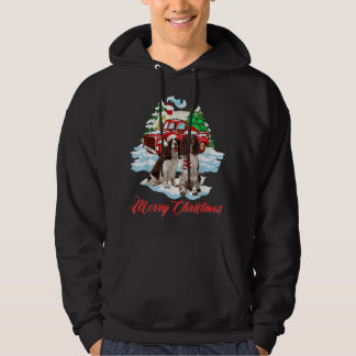Veste À Capuche Joyeux Noël Père Noël Anglais Springer Spaniel Chi