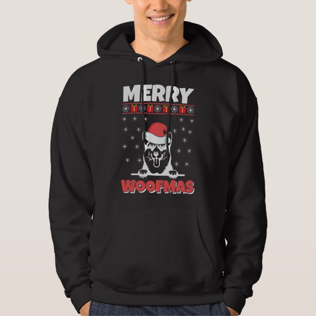 Veste À Capuche Joyeux Noël Pomeranien (Devant)