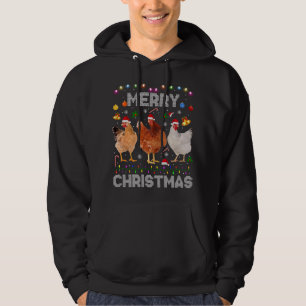 Veste À Capuche Joyeux Noël Poulet de Noël Lumières de chapeau Noë