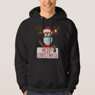 Veste À Capuche Joyeux Noël Reindeer Visage Masque Drôle Christma