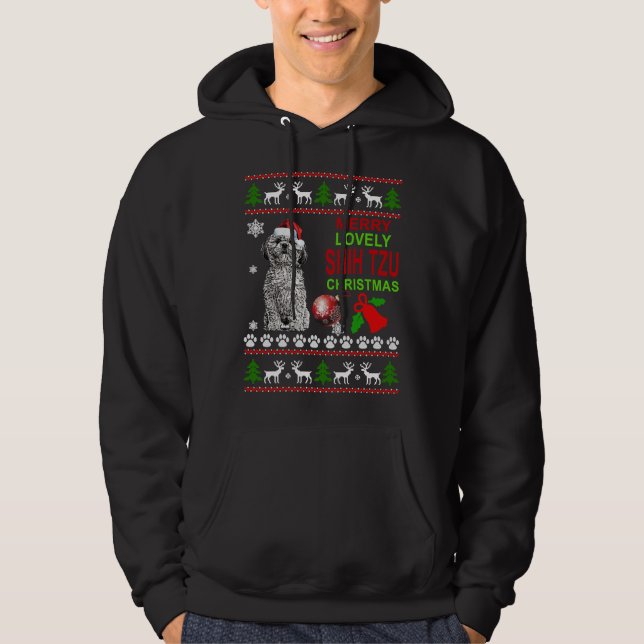 Veste À Capuche Joyeux Noël Shih Tzu (Devant)