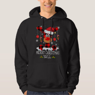 Veste À Capuche Joyeux Noël Ya'll Buffalo Red Plaid Reindeer S
