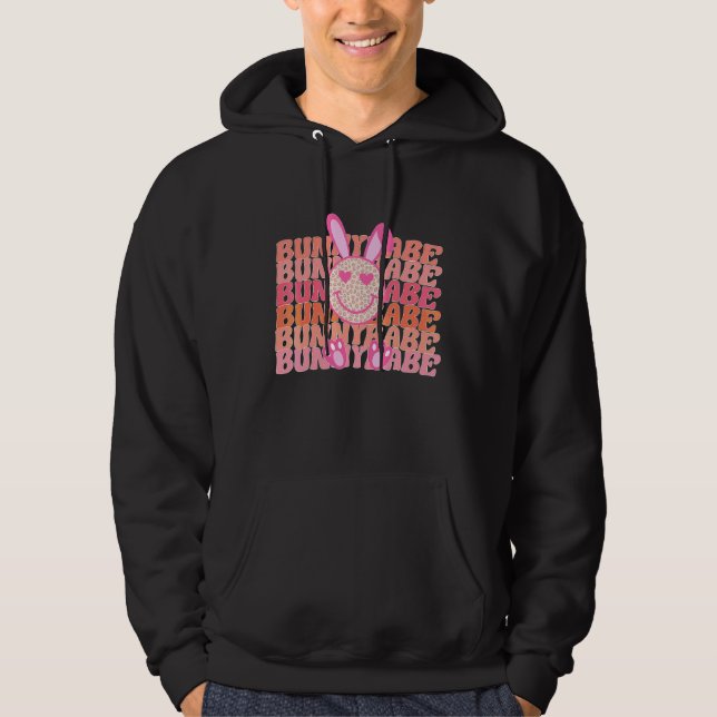 Veste À Capuche Joyeux Pâques Jour mignon lapin Babe Rabbit Face G (Devant)