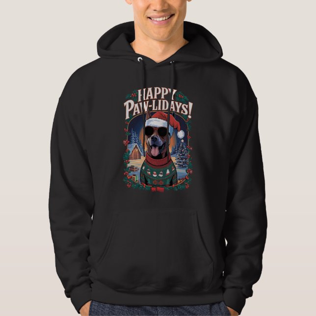 Veste À Capuche Joyeux Pawlidays Belge Malinois Joyeux Noël (Devant)
