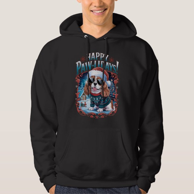 Veste À Capuche Joyeux Pawlidays Cavalier King Charles Spaniel Xma (Devant)
