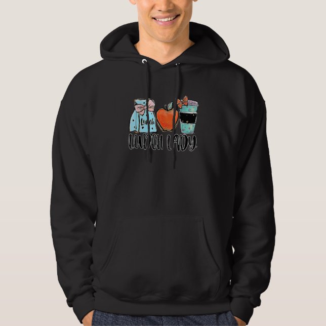 Veste À Capuche Joyeux Premier Jour De Classe Dame Cantine Enseign (Devant)