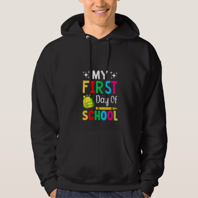 Veste À Capuche Joyeux premier jour d'école pour les femmes Enseig (Devant)