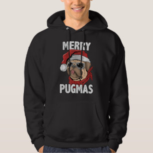 Veste À Capuche Joyeux Pugmas drôle Carlin de Noël Santa Hat Chien